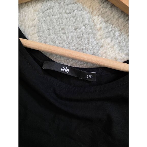 JARBO CERCHI SHORT SLEEVE BLOUSE IN ITALIAN COTTON L/XL BLACK $298 - Picture 11 of 12